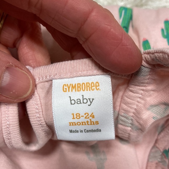 Gymboree 18/24m cactus print pink romper - Picture 4 of 5